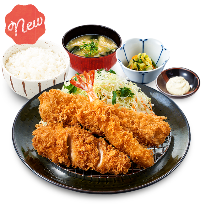 エビカニローストリオかつ定食 メニュー かつ庵 公式サイト とんかつ専門店